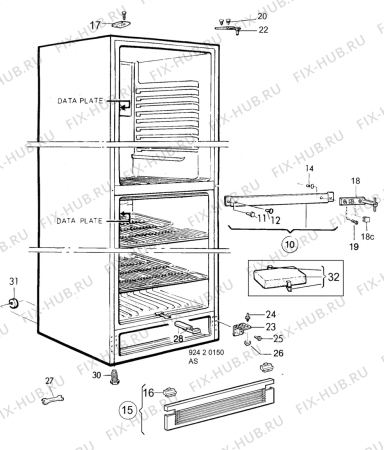 Взрыв-схема холодильника Electrolux ER3007B - Схема узла C10 Cabinet